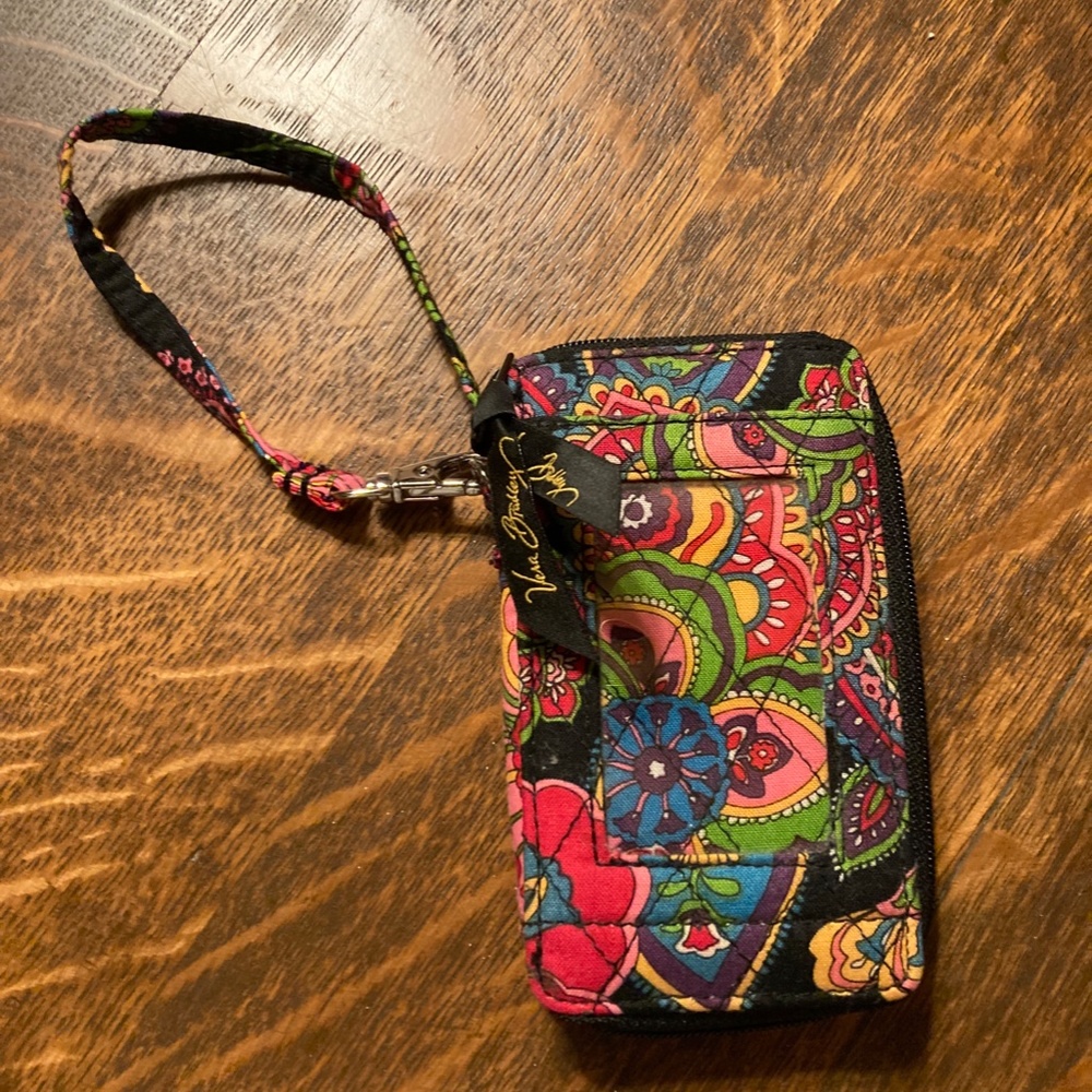 VERA BRADLEY SYMPHONY In HUE - ZIP AROUND WRISTLET / WALLET 6 in by 3.5 in